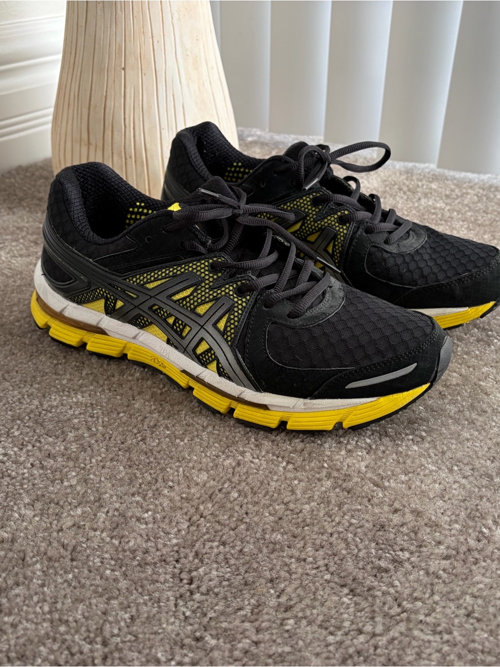 Asics Men's excel33 Athletic Running Shoes - Black and Yellow